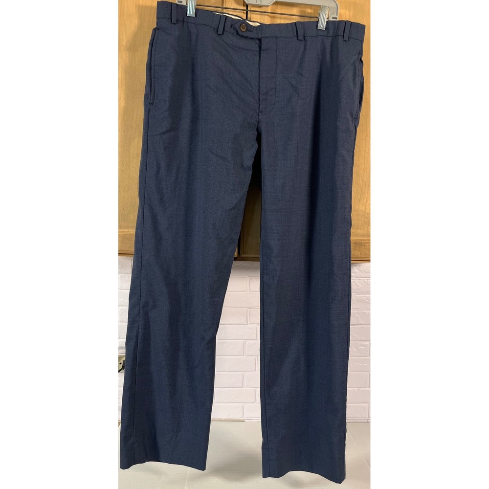 Brooks Brothers Dress Pants Mens 38x30 Blue Fitzgerald Fit Micro Houndstooth